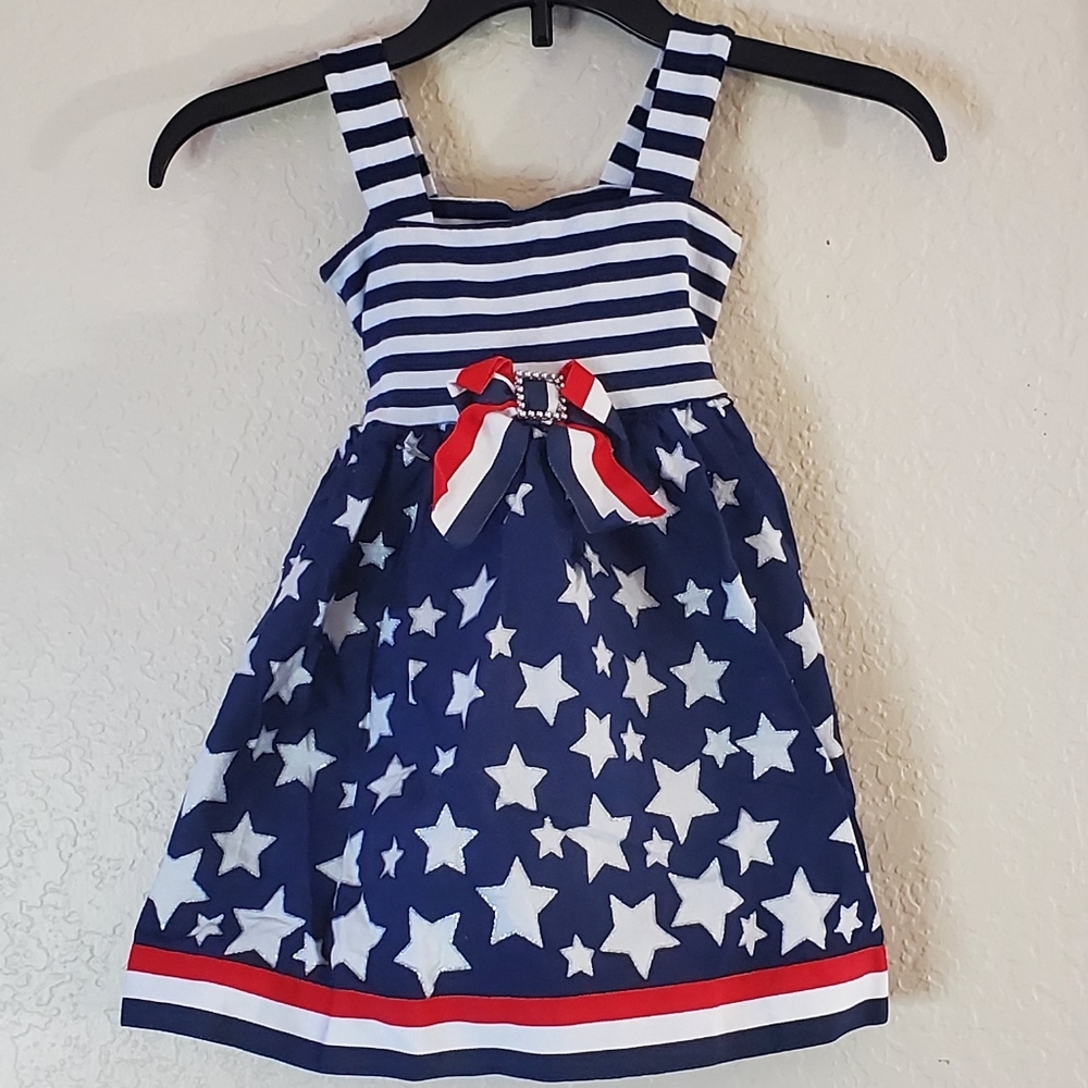 YoungLand Red white & Blue 4th of July Summer Dress Size 3T